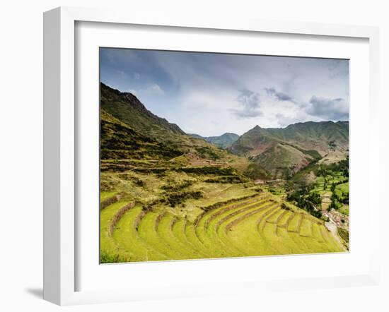 Inca Terraces, Pisac, Sacred Valley, Cusco Region, Peru, South America-Karol Kozlowski-Framed Photographic Print