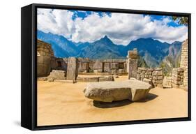 Inca Wall in Machu Picchu, Peru, South America. Example of Polygonal Masonry. the Famous 32 Angles-vitmark-Framed Stretched Canvas