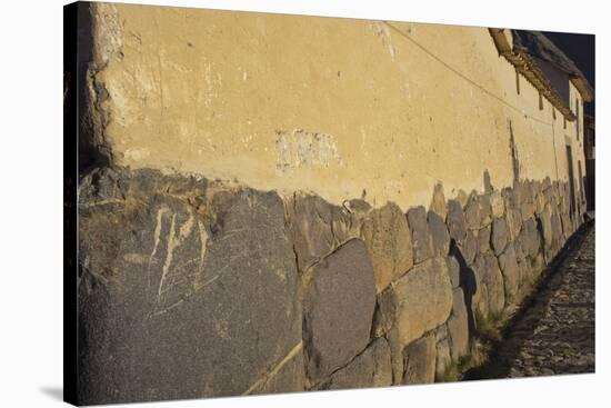 Inca Wall in Ollantaytambo, Peru, South America-Peter Groenendijk-Stretched Canvas