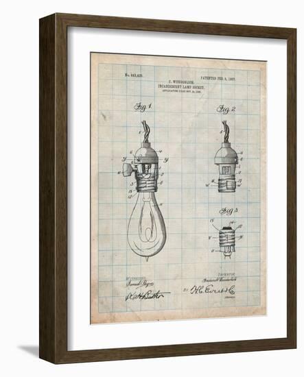 Incandescent Lamp Socket Patent-Cole Borders-Framed Art Print