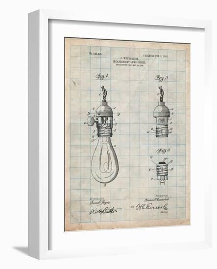 Incandescent Lamp Socket Patent-Cole Borders-Framed Art Print