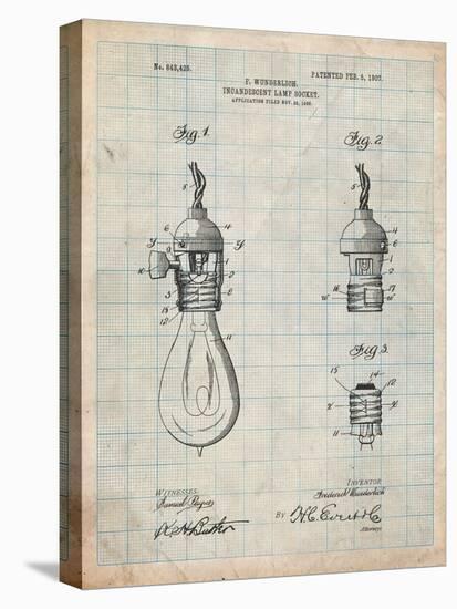 Incandescent Lamp Socket Patent-Cole Borders-Stretched Canvas