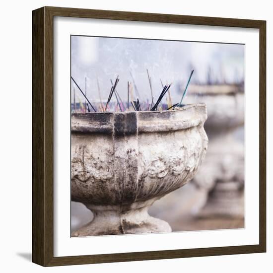 Incense at Sri Maha Bodhi, Mahavihara (The Great Monastery), Anuradhapura, Sri Lanka, Asia-Matthew Williams-Ellis-Framed Photographic Print