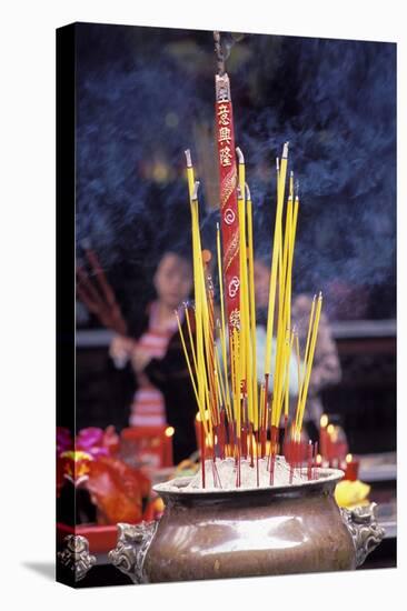 Incense at the Quan Am Pagoda in the Chinese Quarter of Cholon-Bruno Morandi-Stretched Canvas