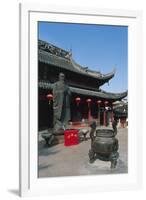 Incense Burner and Statue of Confucius-null-Framed Giclee Print