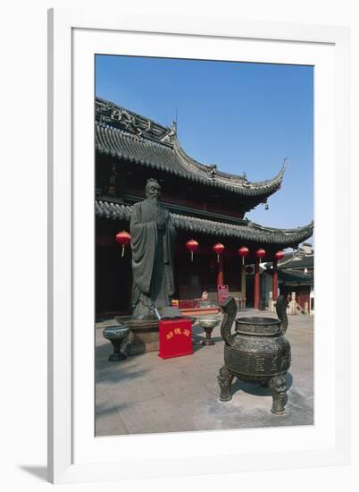 Incense Burner and Statue of Confucius-null-Framed Giclee Print