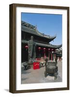 Incense Burner and Statue of Confucius-null-Framed Giclee Print