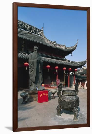 Incense Burner and Statue of Confucius-null-Framed Giclee Print