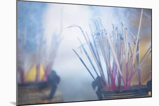 Incense Burning at Shwedagon Paya (Shwedagon Pagoda), Yangon (Rangoon), Myanmar (Burma), Asia-Lee Frost-Mounted Photographic Print