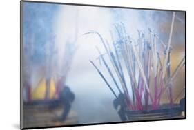 Incense Burning at Shwedagon Paya (Shwedagon Pagoda), Yangon (Rangoon), Myanmar (Burma), Asia-Lee Frost-Mounted Photographic Print