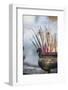 Incense Burning at Shwedagon Paya (Shwedagon Pagoda), Yangon (Rangoon), Myanmar (Burma), Asia-Lee Frost-Framed Photographic Print