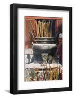 Incense Burning at Taoist Donyue Temple, Chaoyang District, Beijing, China, Asia-Christian Kober-Framed Photographic Print