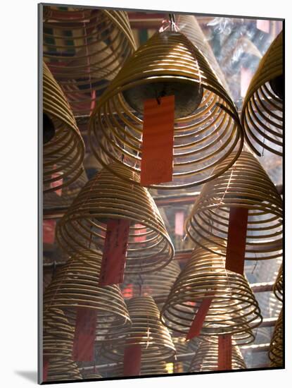 Incense Cones Hung From the Ceiling, Man Mo Temple, Sheung Wan, Hong Kong, China, Asia-null-Mounted Photographic Print