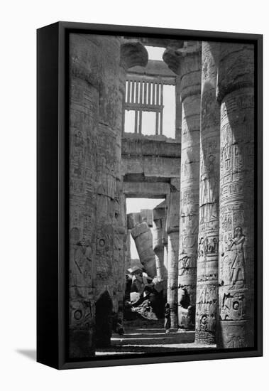 Incised Columns of Temple of Amon-Francis Frith-Framed Stretched Canvas