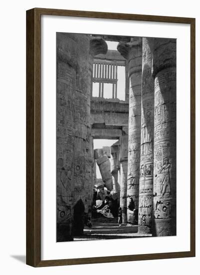 Incised Columns of Temple of Amon-Francis Frith-Framed Photographic Print