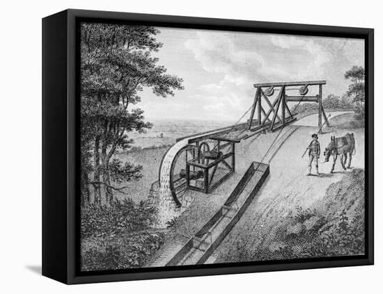 Inclined Plane Powered by Water Wheel in Used on a Canal, 1796-null-Framed Stretched Canvas