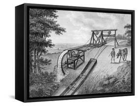 Inclined Plane Powered by Water Wheel in Used on a Canal, 1796-null-Framed Stretched Canvas