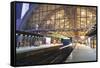 Incoming Train, Alexanderplatz S Bahn Station, Berlin, Germany, Europe-Markus Lange-Framed Stretched Canvas