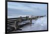 Incoming waves hitting a groyne at Walcott, Norfolk, England, United Kingdom, Europe-Jon Gibbs-Framed Photographic Print