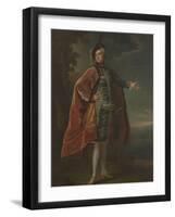 Inconnue devant un paysage maritime-Antoine Pesne-Framed Giclee Print