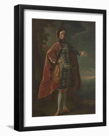 Inconnue devant un paysage maritime-Antoine Pesne-Framed Giclee Print