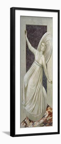 Inconstancy, Female Figure Rolling Down a Slope Precariously Balanced on a Wheel-Giotto di Bondone-Framed Giclee Print