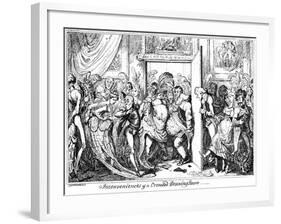 Inconvenience of a Crowded Drawing Room, 1818-George Cruikshank-Framed Giclee Print