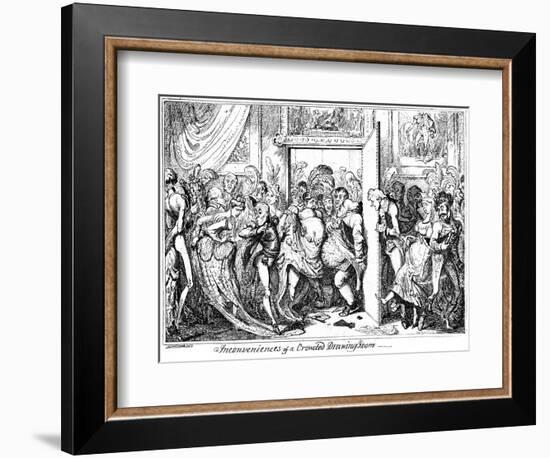 Inconvenience of a Crowded Drawing Room, 1818-George Cruikshank-Framed Giclee Print