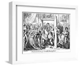 Inconvenience of a Crowded Drawing Room, 1818-George Cruikshank-Framed Giclee Print