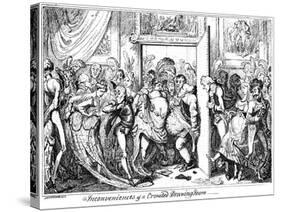 Inconvenience of a Crowded Drawing Room, 1818-George Cruikshank-Stretched Canvas