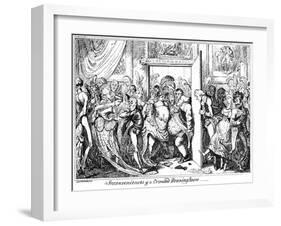 Inconvenience of a Crowded Drawing Room, 1818-George Cruikshank-Framed Giclee Print