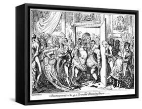 Inconvenience of a Crowded Drawing Room, 1818-George Cruikshank-Framed Stretched Canvas