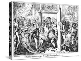 Inconvenience of a Crowded Drawing Room, 1818-George Cruikshank-Stretched Canvas