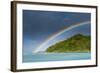 Incredble Rainbow over an Islet Off Ofu Island-Michael Runkel-Framed Photographic Print