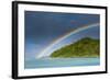 Incredble Rainbow over an Islet Off Ofu Island-Michael Runkel-Framed Photographic Print