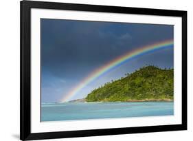 Incredble Rainbow over an Islet Off Ofu Island-Michael Runkel-Framed Photographic Print