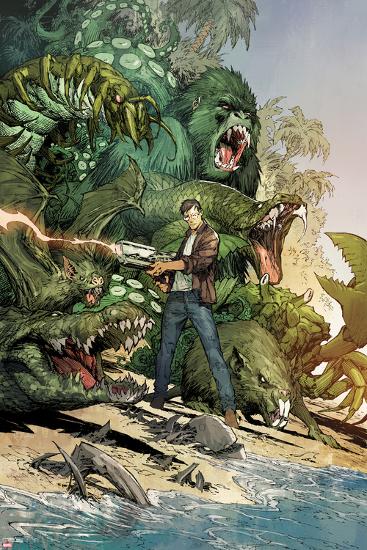 Incredible Hulk No.3: Bruce Banner Shooting, Surrounded by Giant Green Animals-Marc Silvestri-Lamina Framed Poster