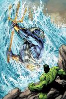 Incredible Hulks No.621: Poseidon Facing Hulk with his Enchanted Trident-Paul Pelletier-Lamina Framed Poster