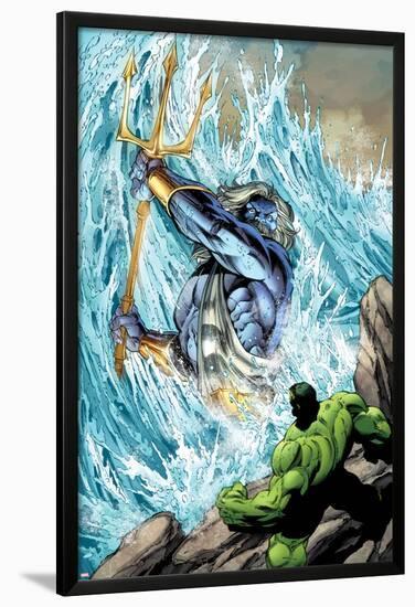 Incredible Hulks No.621: Poseidon Facing Hulk with his Enchanted Trident-Paul Pelletier-Lamina Framed Poster