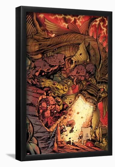 Incredible Hulks No.634 Cover: Hulk and Fin Fang Foom Fighting-Paul Pelletier-Framed Poster