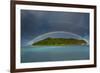 Incredible Rainbow over an Islet Off Ofu Island-Michael Runkel-Framed Photographic Print