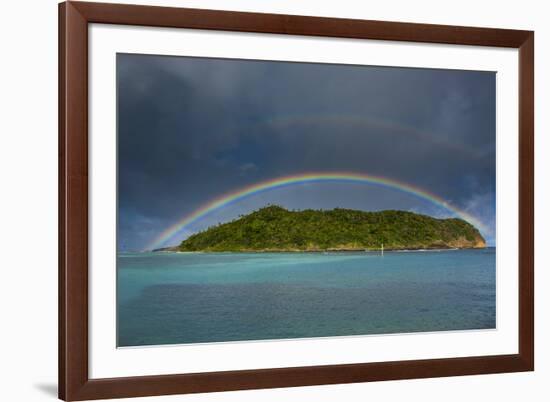 Incredible Rainbow over an Islet Off Ofu Island-Michael Runkel-Framed Photographic Print