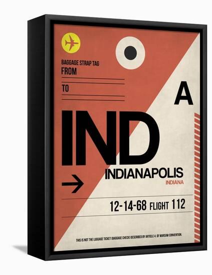 IND Indianapolis Luggage Tag 1-NaxArt-Framed Stretched Canvas