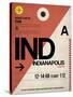 IND Indianapolis Luggage Tag 1-NaxArt-Stretched Canvas