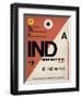 IND Indianapolis Luggage Tag 1-NaxArt-Framed Premium Giclee Print