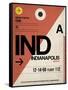 IND Indianapolis Luggage Tag 1-NaxArt-Framed Stretched Canvas