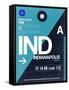 IND Indianapolis Luggage Tag 2-NaxArt-Framed Stretched Canvas