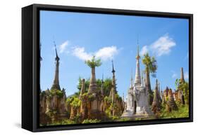 Indein Stupa Complex, Inle Lake, Myanmar-Keren Su-Framed Stretched Canvas