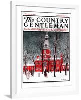 "Indenpendence Hall in Winter," Country Gentleman Cover, January 20, 1923-James Preston-Framed Giclee Print