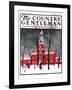 "Indenpendence Hall in Winter," Country Gentleman Cover, January 20, 1923-James Preston-Framed Giclee Print